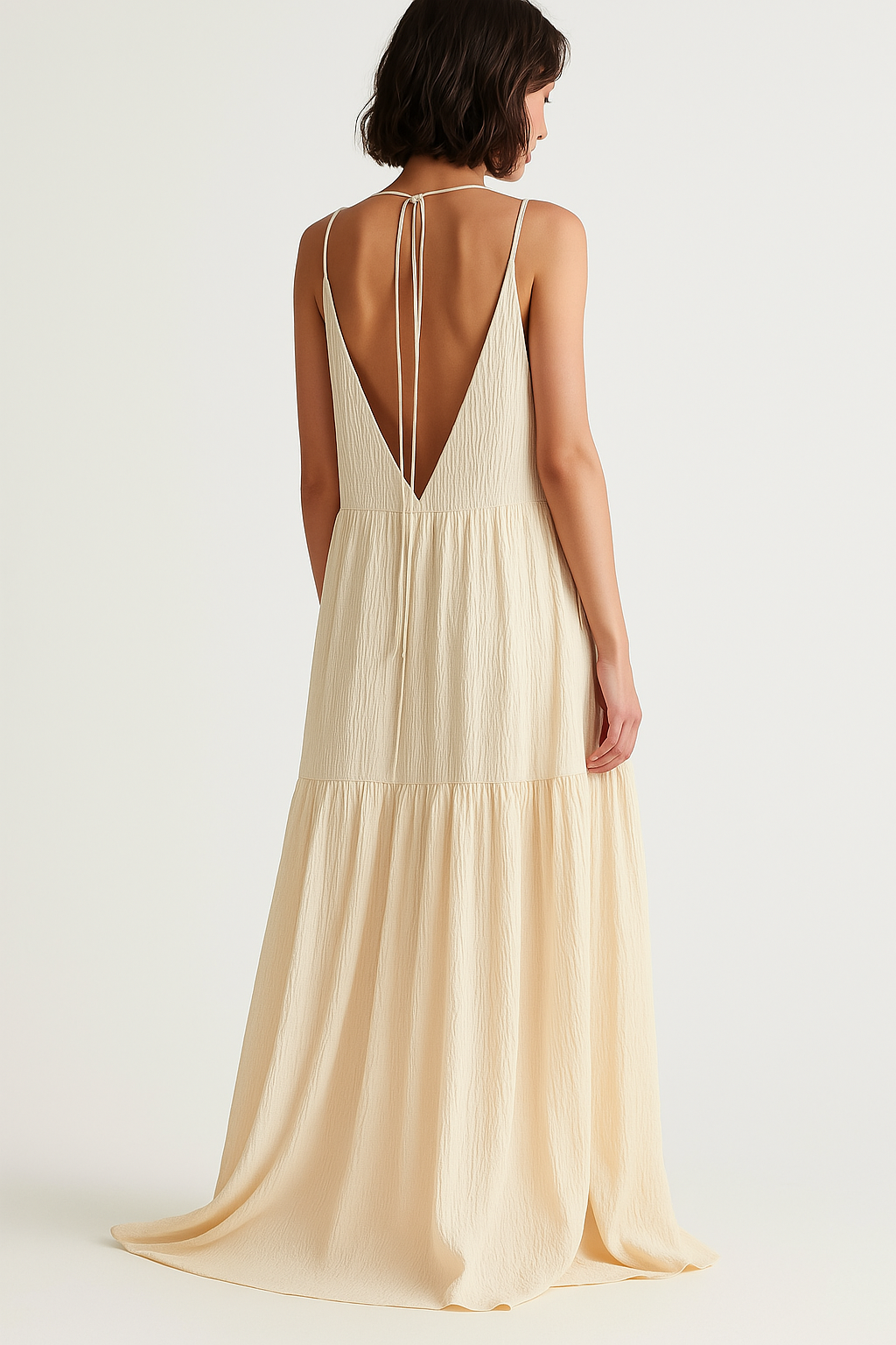 Sommertraum Zum Anziehen – Langes Kleid Mit Tiefem Dekolleté Und Urlaubsstimmung