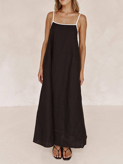 Sommerliches Trägerkleid Mit Stilvollem Kontrast – Klassisch Und Luftig Zugleich