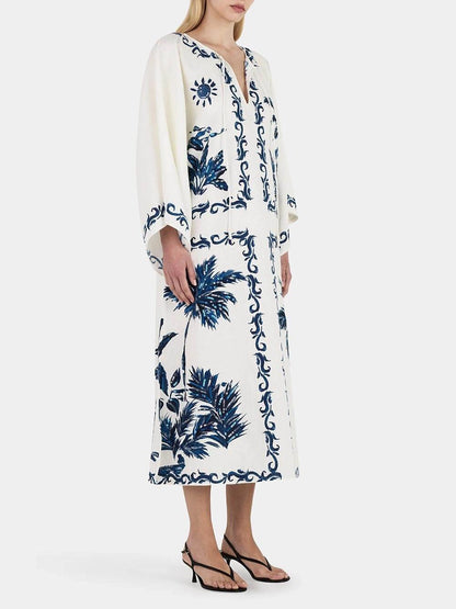 Sommer-Midikleid Mit Vintage-Tropenmuster Und Glitzerdetails – Bequem, Leicht Und Stilvoll