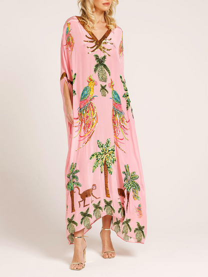 Luftiges Sommerkleid Mit Tropischem Flair Und Palmenprint – Perfekt Für Sonnige Strandtage