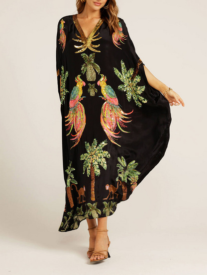 Luftiges Sommerkleid Mit Tropischem Flair Und Palmenprint – Perfekt Für Sonnige Strandtage