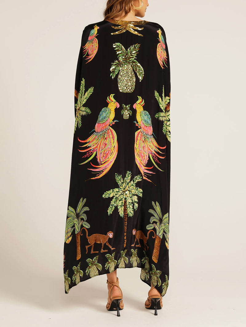 Luftiges Sommerkleid Mit Tropischem Flair Und Palmenprint – Perfekt Für Sonnige Strandtage